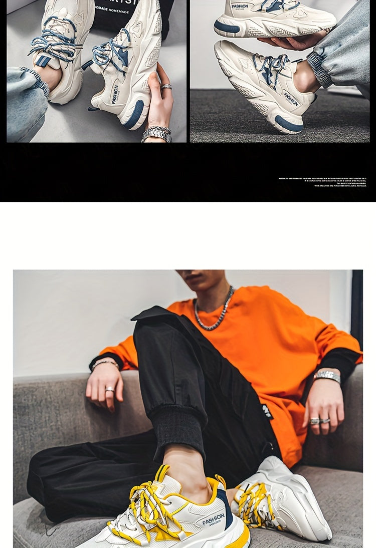 Light luxury men's shoes autumn new breathable casual sports shoes men's fashion versatile trendy thick-soled dad shoes