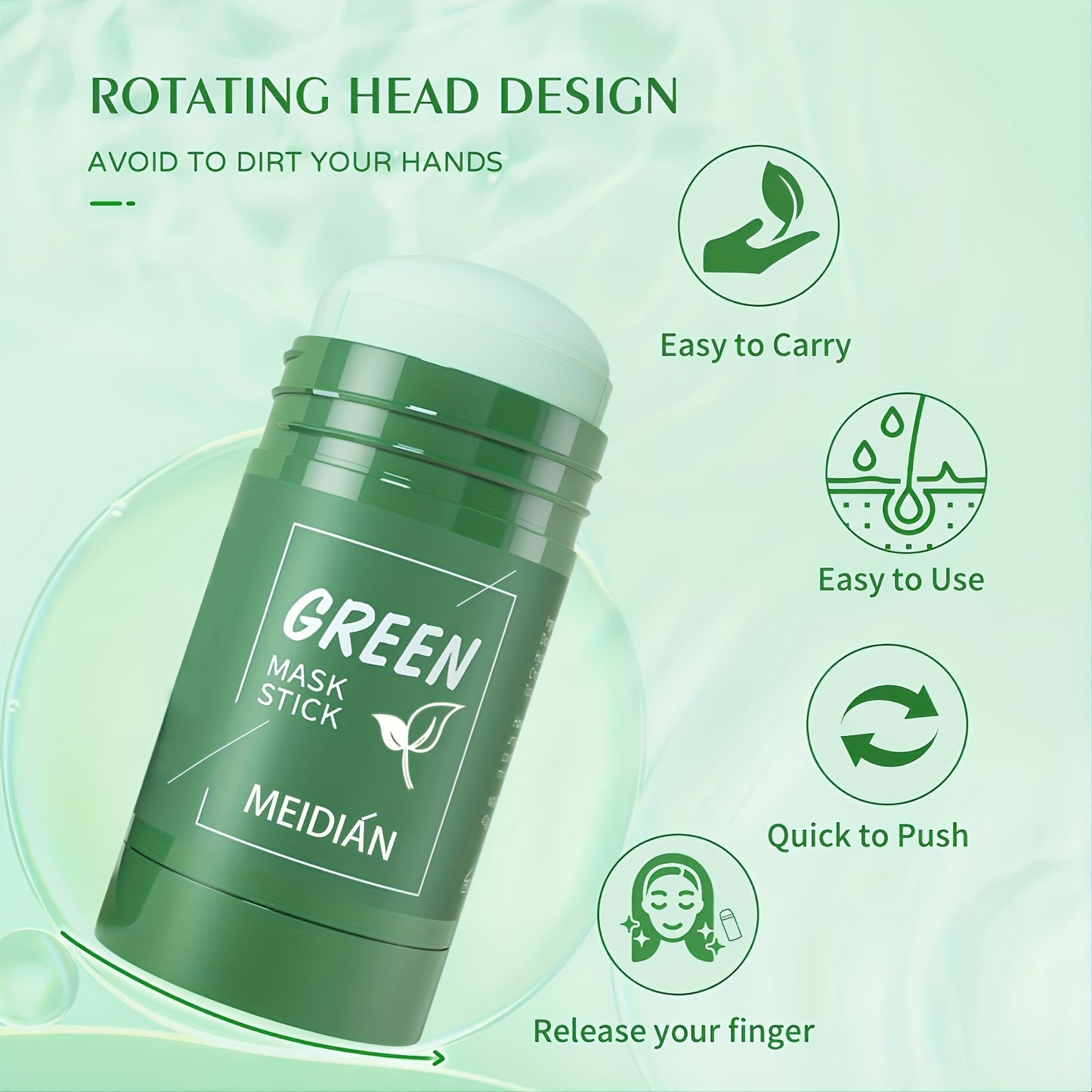 2pcs, 4pcs, Deep Cleansing Green Tea Mask Stick, Green Mask Stick, Facial Hydrating, Deep Pore Cleansing, Green Tea Mask For All Skin Types