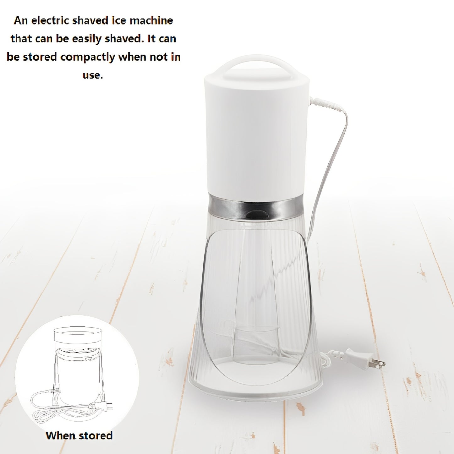 Electric Ice Shaver And Snow Cone Machine With 2*3.38oz Reusable Plastic Ice Mold Cups, Kitchen Accessories