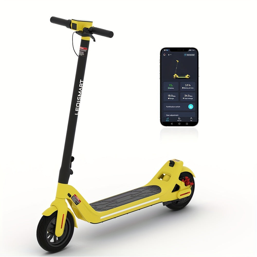 LEQISMART A8 Plus - 350W High-Powered Electric Scooter for Adults with 9" Solid Tires, Dual Brakes, Foldable Design, Max 28 Miles Long-Range Commuting, and Safety Features