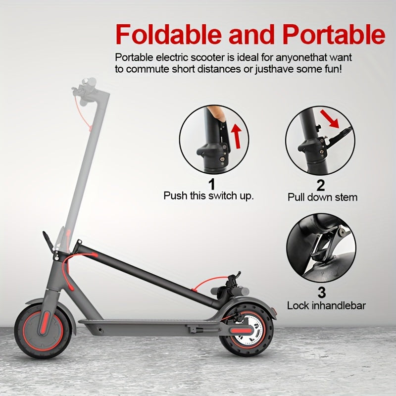 Adult 8.5 Inch Electric Scooter With 400-550W Motor, Folding Electric Scooter Long Range, Electric Scooter With Max 20 MPH Speed, Portable Folding Electric Scooter, Smart Electric Scooter For Adult Commuting And Travel