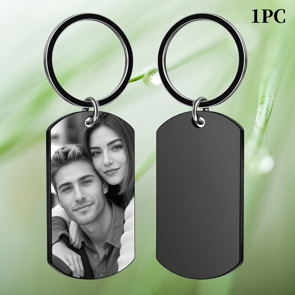 1pc Personalized Men's Keychain with Laser Engraved Photo - Perfect Gift for Father, Boyfriend, Girlfriend, or Lover