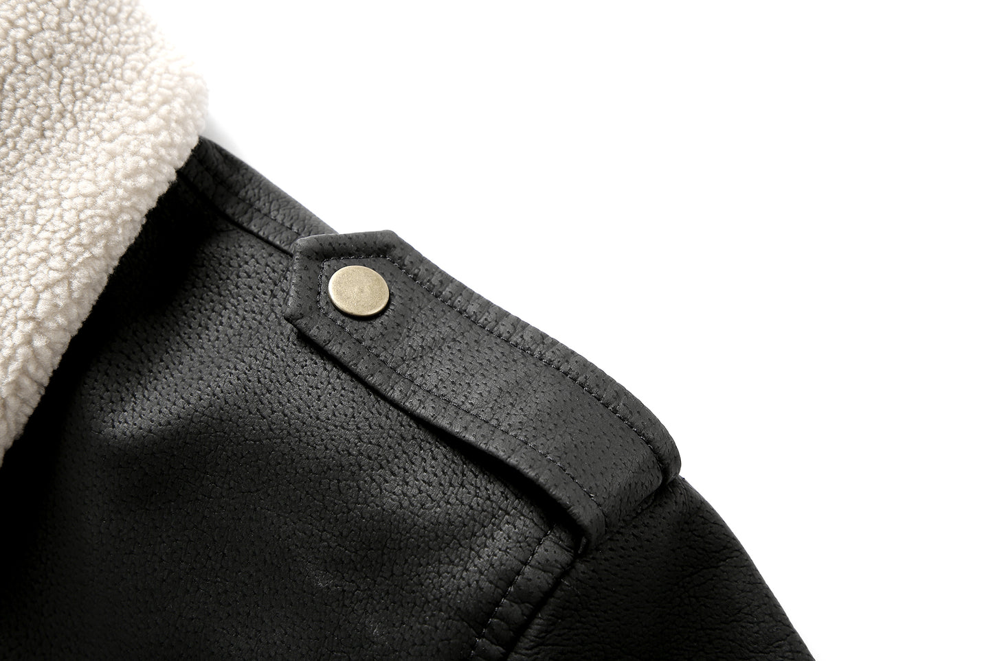 Men's Bomber Motorcycle Leather Jacket Vintage Fleece Faux Leather Jacket Gifts