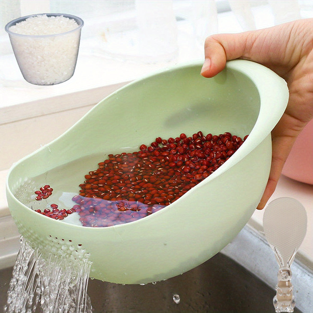 1pc/2pcs/3pcs Multi-Functional Kitchen Washing Basket Basin - Drain Water, Wash Rice, Perfect For Cleaning Vegetables And Fruits, And More With Convenient Features - Ideal For Various Uses And Users, Kitchen Accessories