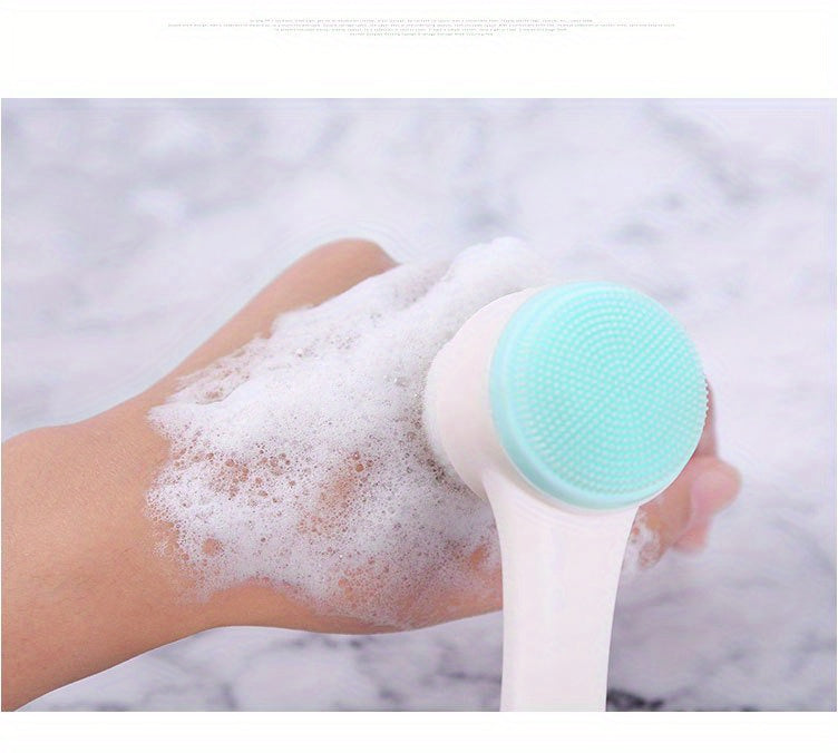 Facial Cleansing Brush, Double-sided Cleaning Tool, Soft Bristle Exfoliator, Cleaner Brush, Scrub Exfoliating Facial Brush For Face Care Makeup Skincare Removal