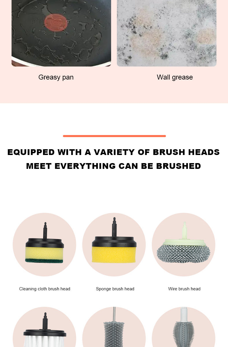 1pc Electric Spin Scrubber, Cordless Electric Cleaning Kitchenware Brush, Spinning Scrub Brush For Home Kitchen Pots Dishes