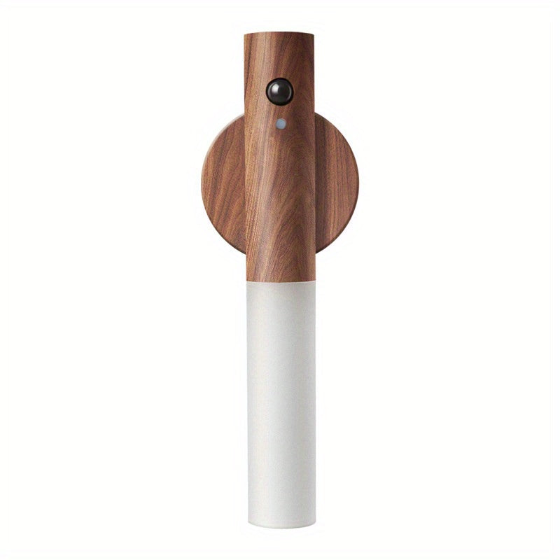 1pc Magnetic Wood Creative Intelligent Auto PIR Motion Sensor LED Rechargeable Night Light for Kitchen Cabinet