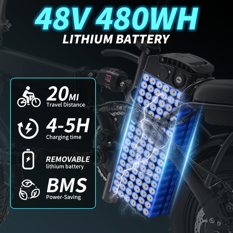 Folding Electric Bike - Powerful Motor, Fast Speed, 14-inch Tires, Commuter-friendly, Light Weight, Long-lasting Battery