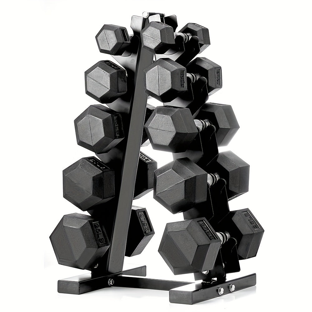 150lbs Heavy-Duty Hex Dumbbells Set - Space-Saving Storage Rack Included - Perfect for Body Shaping, Strength Training, Weightlifting, and Home Gym Workouts - Durable, Comfortable, and Versatile Fitness Equipment