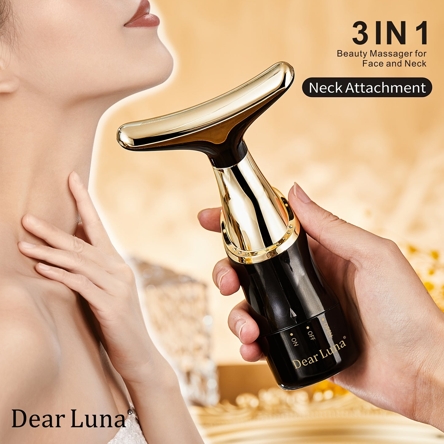 3 Attachments, 3-in-1 Face Massager, Neck Massager, Body Massager, Beauty Device For Women, Portable Electric Facial And Body Massager