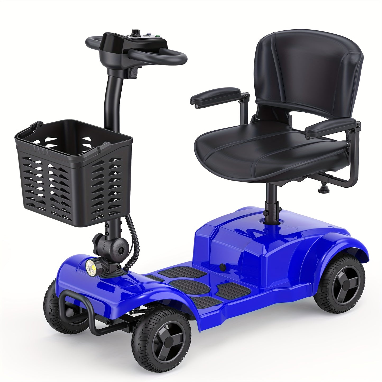 ENGWE Folding 4-Wheel Mobility Scooter, 250W 24V Motor, 15 Miles Long Range For Adults With Detachable Basket, Front Light, 265lbs Max Weight, Halloween Christmas Gifts