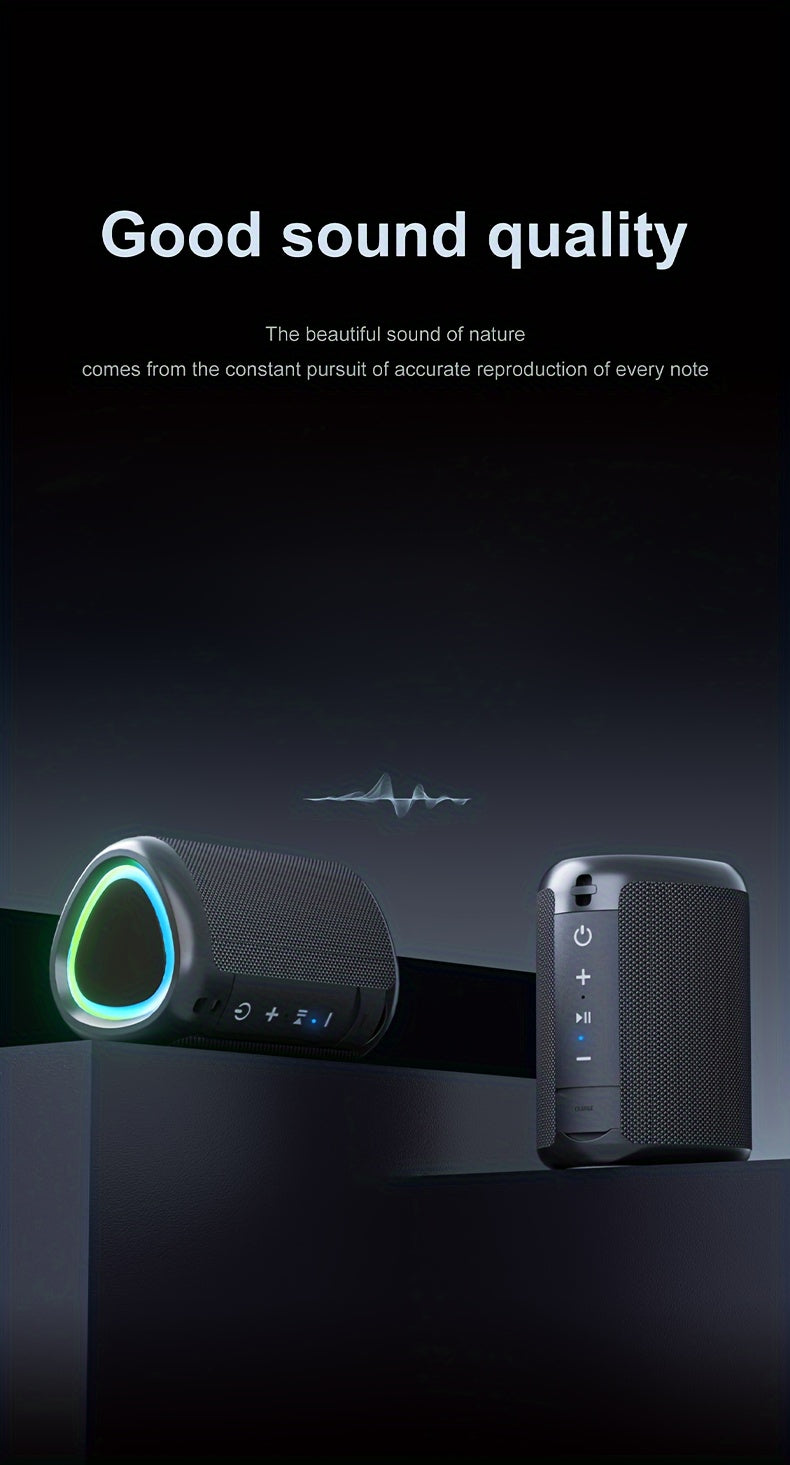 Portable Wireless Speaker Outdoor Speakers with Lights, Powerful Crystal Clear Sound, All Day Playtime, AUX&TF-Card Input, BT 5.3, TWS Paring Speaker, Small Wireless Speaker for Outdoor, Gift Ideas