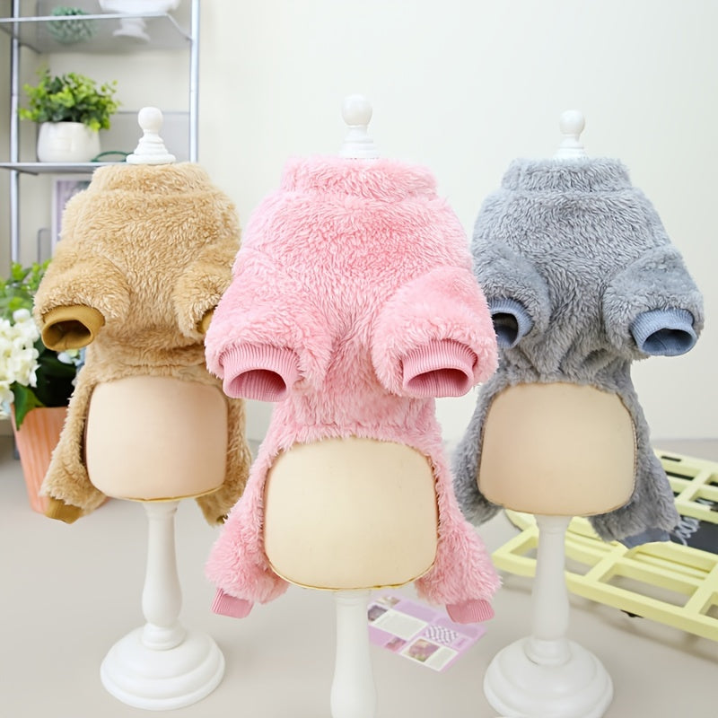 Small Winter Fleece Sweater for Pet, Warm Dog & Cat Clothes with Leash Ring (If Your Pet Is Between Two Sizes, Please Buy The Larger Size)