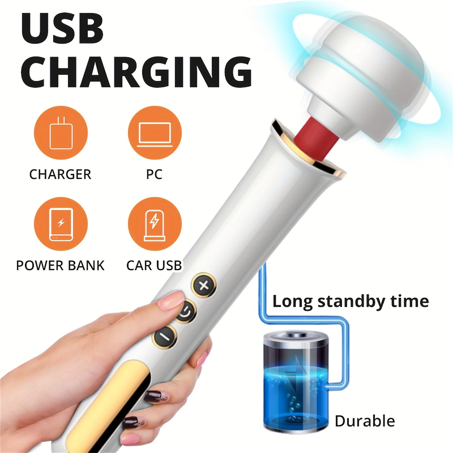 Magic AV Wand Vibrator for Women - USB Rechargeable, Powerful Clitoral & G-Spot Stimulation Massager with 10 Modes & 5 Speeds - Perfect Gift for Christmas, Halloween, Valentine's Day