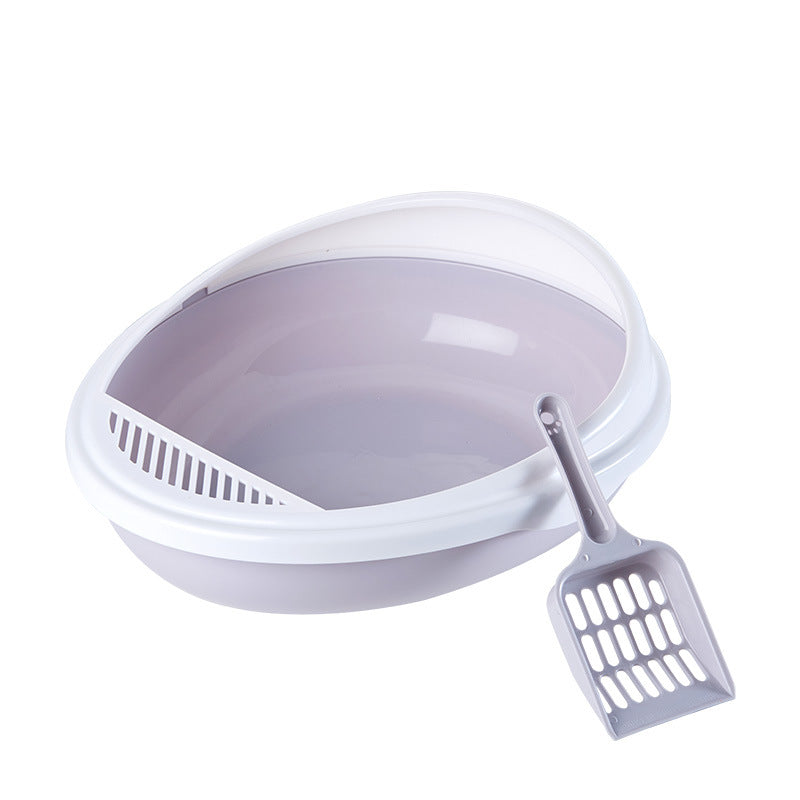 Pet Semi-Enclosed Cat Litter Box Detachable Cat Toilet with Cat Litter Shovel