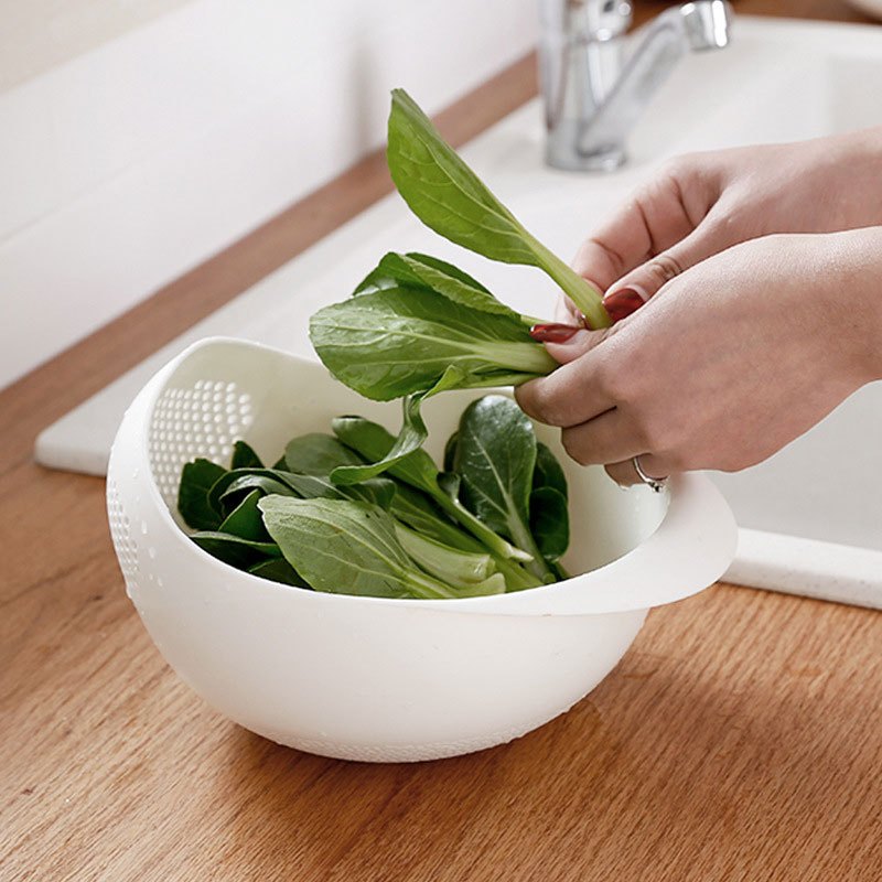 1pc Premium Plastic Rice & Vegetable Washing Basket - Durable Strainer for Beans, Peas & Pasta - Quick Drainage Kitchen Gadget, Perfect for Fruit Cleaning and Organization