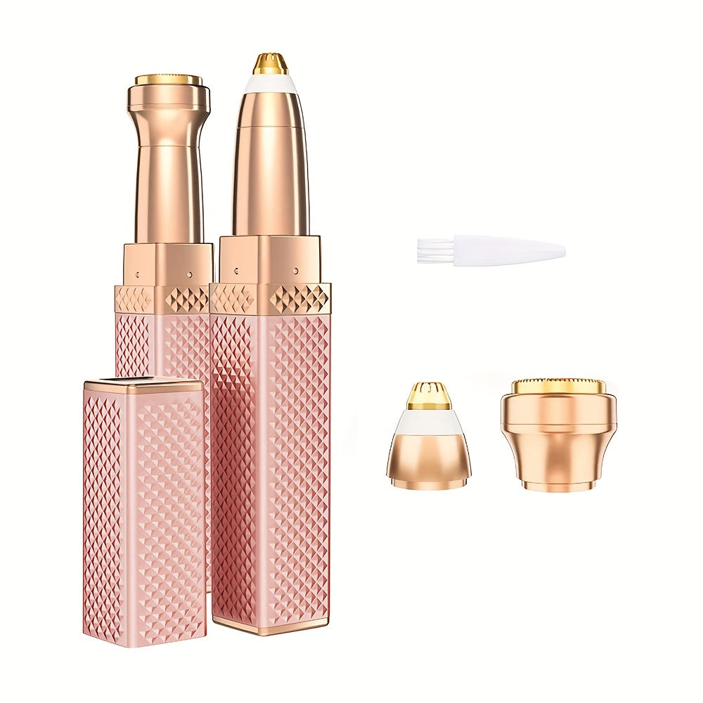1pc Eyebrow & Facial Hair Removal For Women, 2 In 1 Eyebrow Razor And Painless Hair Shaver Rechargeable With Built-in LED Light For Face Peach Fuzz Eyebrow Lips Body Chin Arms