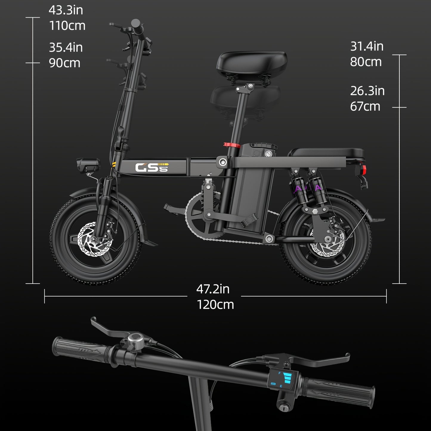 UPlee Ebikes For Adults, 500W Motor, 20MPH 30Miles Range Electric Bike For Adults, 48V 15AH Battery Mini Folding E Bike, 14" Tires, Lightweight Adult Electric Bicycles For City Commute, Travel Mobility Scooter