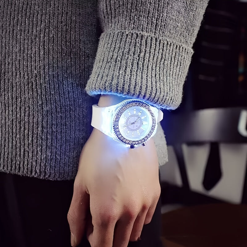 Stylish Quartz Sports Watch for Women - Luminous Display, Elegant Transparent Design & Comfortable Silicone Strap