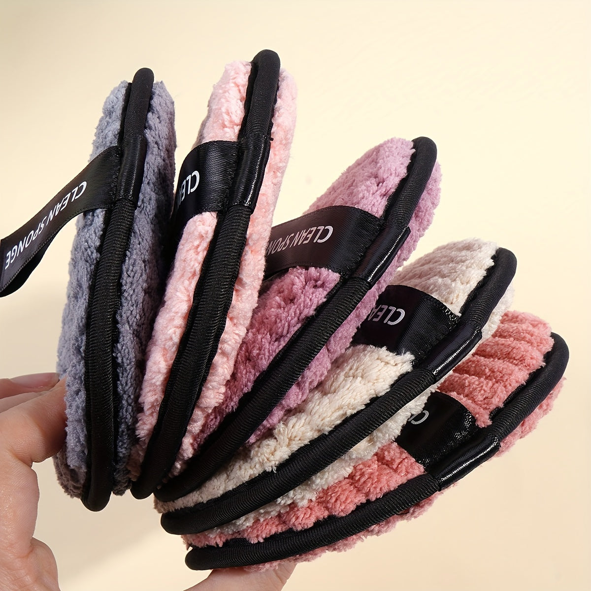 5pcs Makeup Remover Face Puffs, Cleansing Makeup Remover, Reusable Washable Facial Cleansing Pads Wet And Dry Dual Use