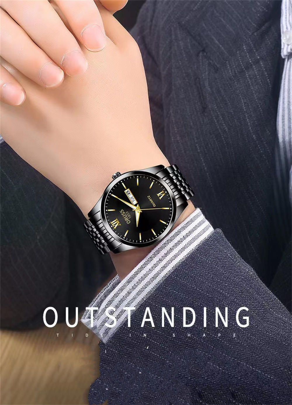 Men's Watch Glow-in-the-dark Waterproof Calendar High-grade Handsome Fashion 2022 New Trend Steel Watch, Ideal choice for Gifts