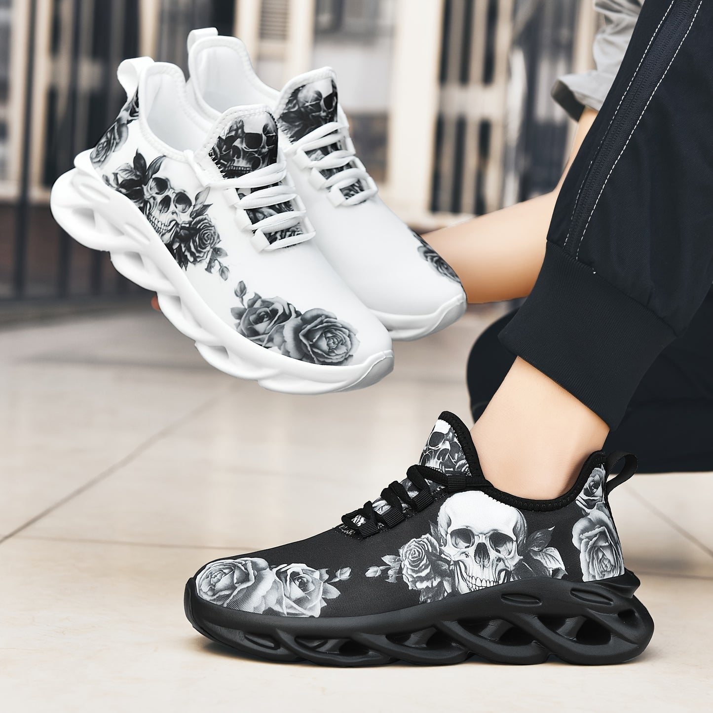 Men's Fashion Casual Halloween Skull Quirky Street Style Men's Shoes