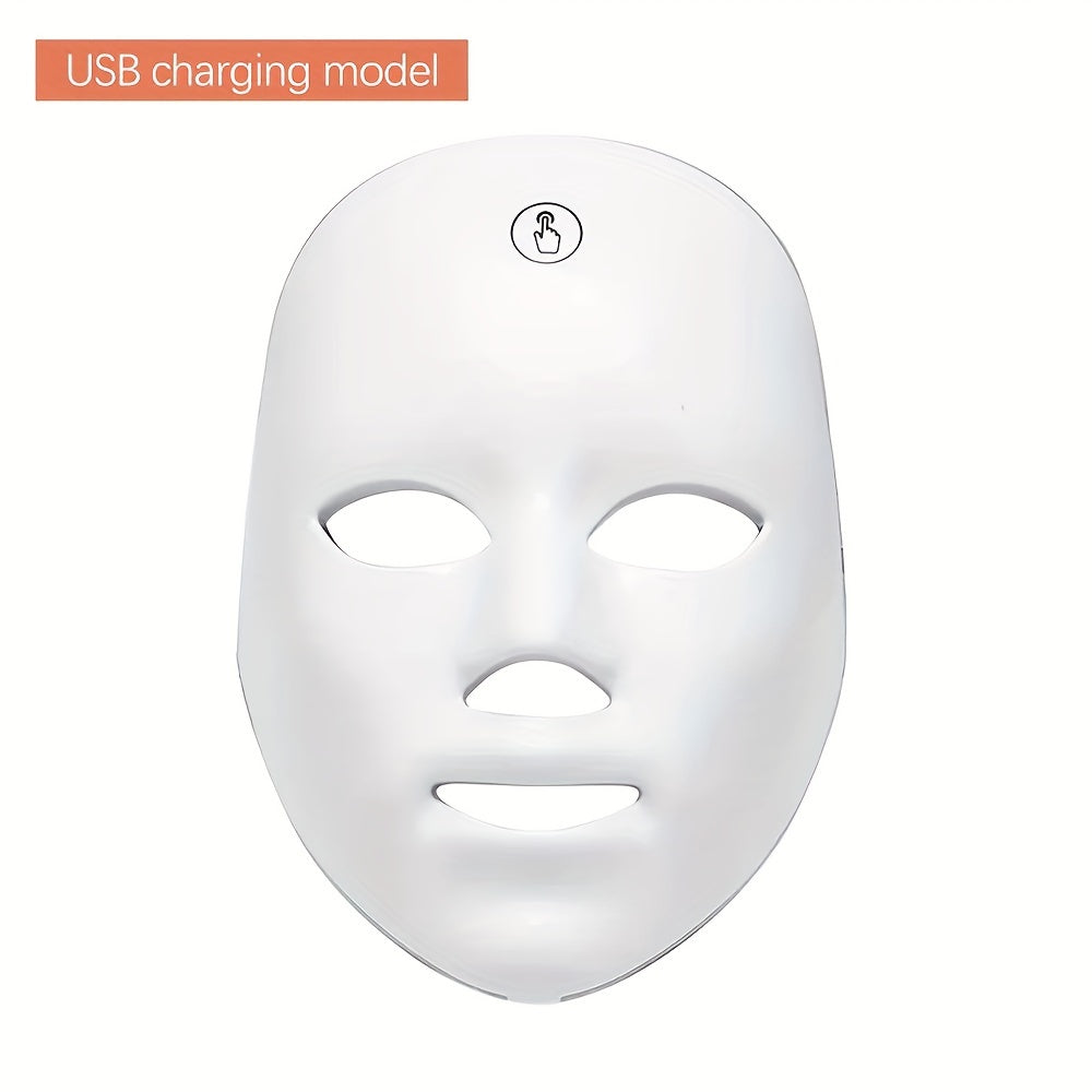 Radiant 7-Color LED Facial Mask - Intuitive Touch Control - Rechargeable via USB - The Ultimate Romantic Gift for Moms, Girlfriends, and Women on Valentines Day or Birthday