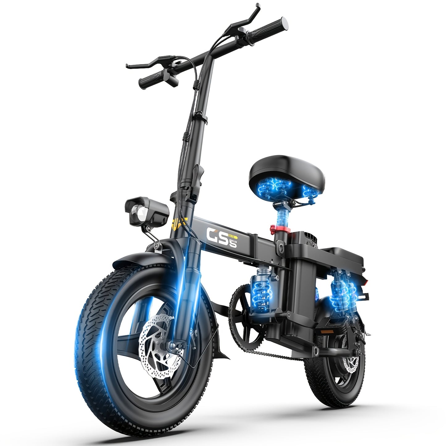 UPlee Ebikes For Adults, 500W Motor, 20MPH 30Miles Range Electric Bike For Adults, 48V 15AH Battery Mini Folding E Bike, 14" Tires, Lightweight Adult Electric Bicycles For City Commute, Travel Mobility Scooter