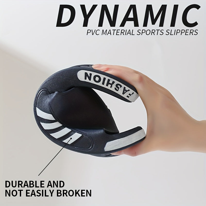 Stylish & Comfortable All-Season Quick-Dry Slides: Non-Slip, Easy-Clean PVC Slippers for Indoor/Outdoor Use