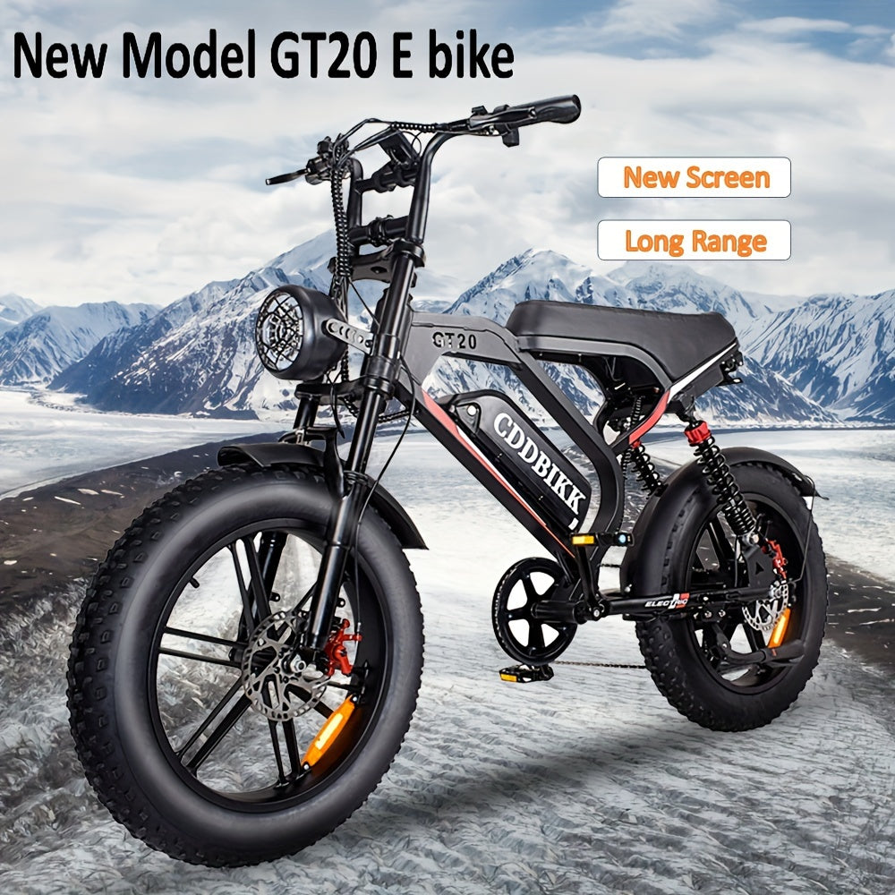 Electric Bike for Adults, 20 Inch Fat Tire Ebike with 740W Motor 48V17.5Ah Battery Up to 19MPH/ 40Miles, 7 Speed Dirt Electric Motorcycle Bicycle