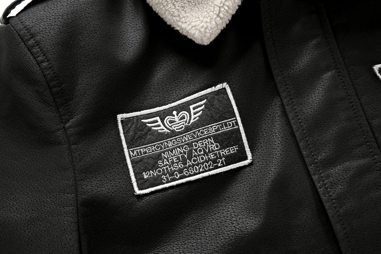 Men's Bomber Motorcycle Leather Jacket Vintage Fleece Faux Leather Jacket Gifts