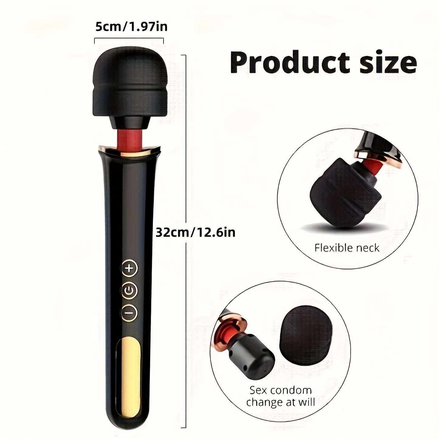 Magic AV Wand Vibrator for Women - USB Rechargeable, Powerful Clitoral & G-Spot Stimulation Massager with 10 Modes & 5 Speeds - Perfect Gift for Christmas, Halloween, Valentine's Day