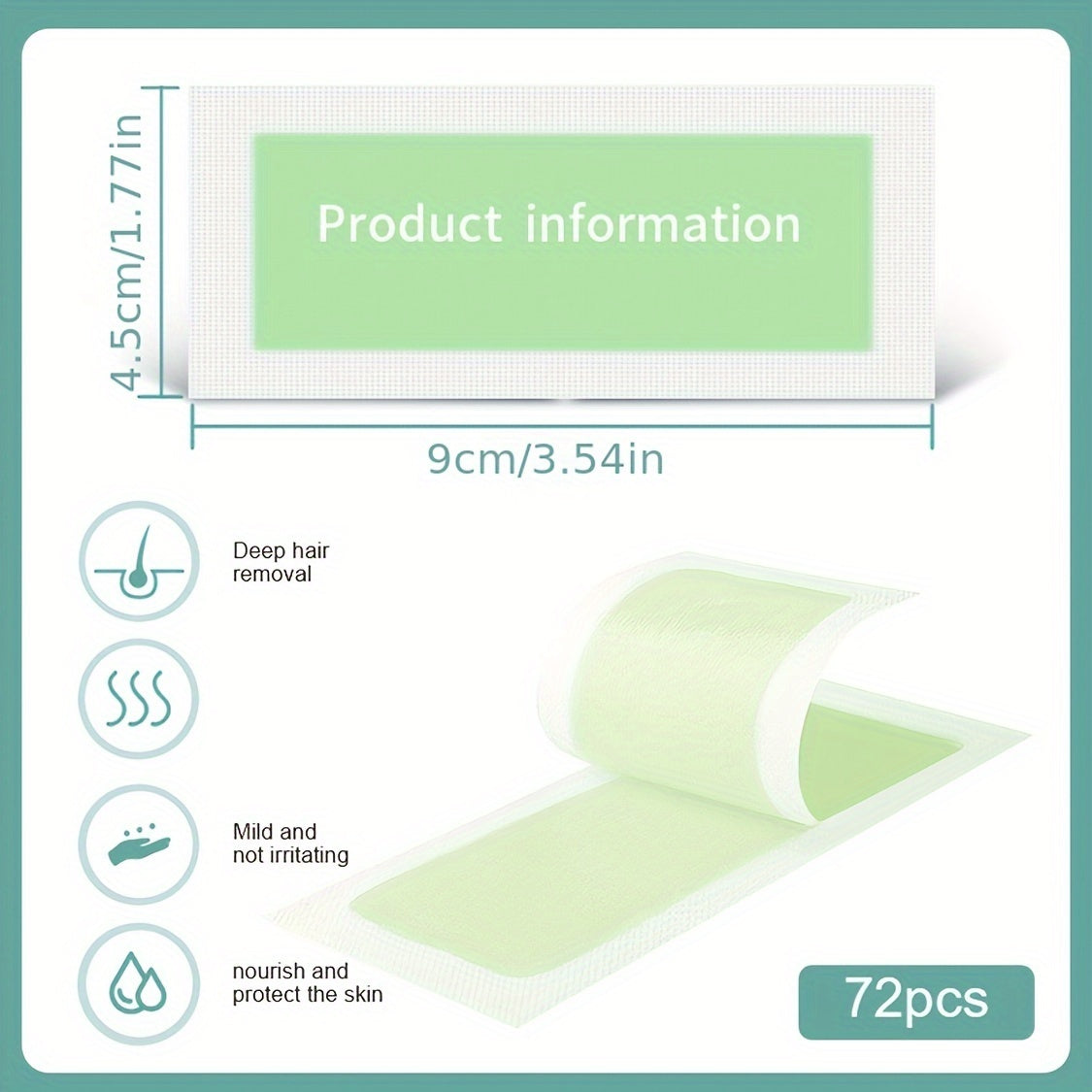 Wax Strips 72 Counts, Waxing Strips, Wax Strips For Hair Removal, Facial & Body Wax Strips For Men & Women, At Home Waxing Kit For Face Legs Brazilian Arms Underarm Bikini