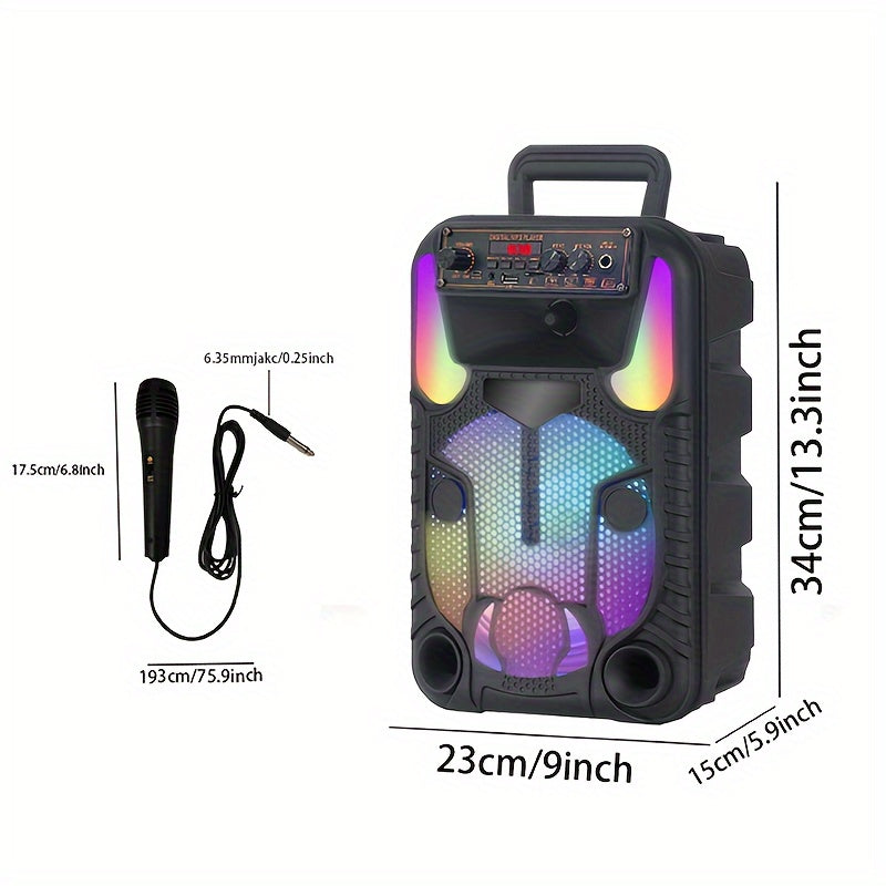 Portable speakers, portable speakers, outdoor speakers, support AUX/FM/USB/TF, with a microphone and a charging cable