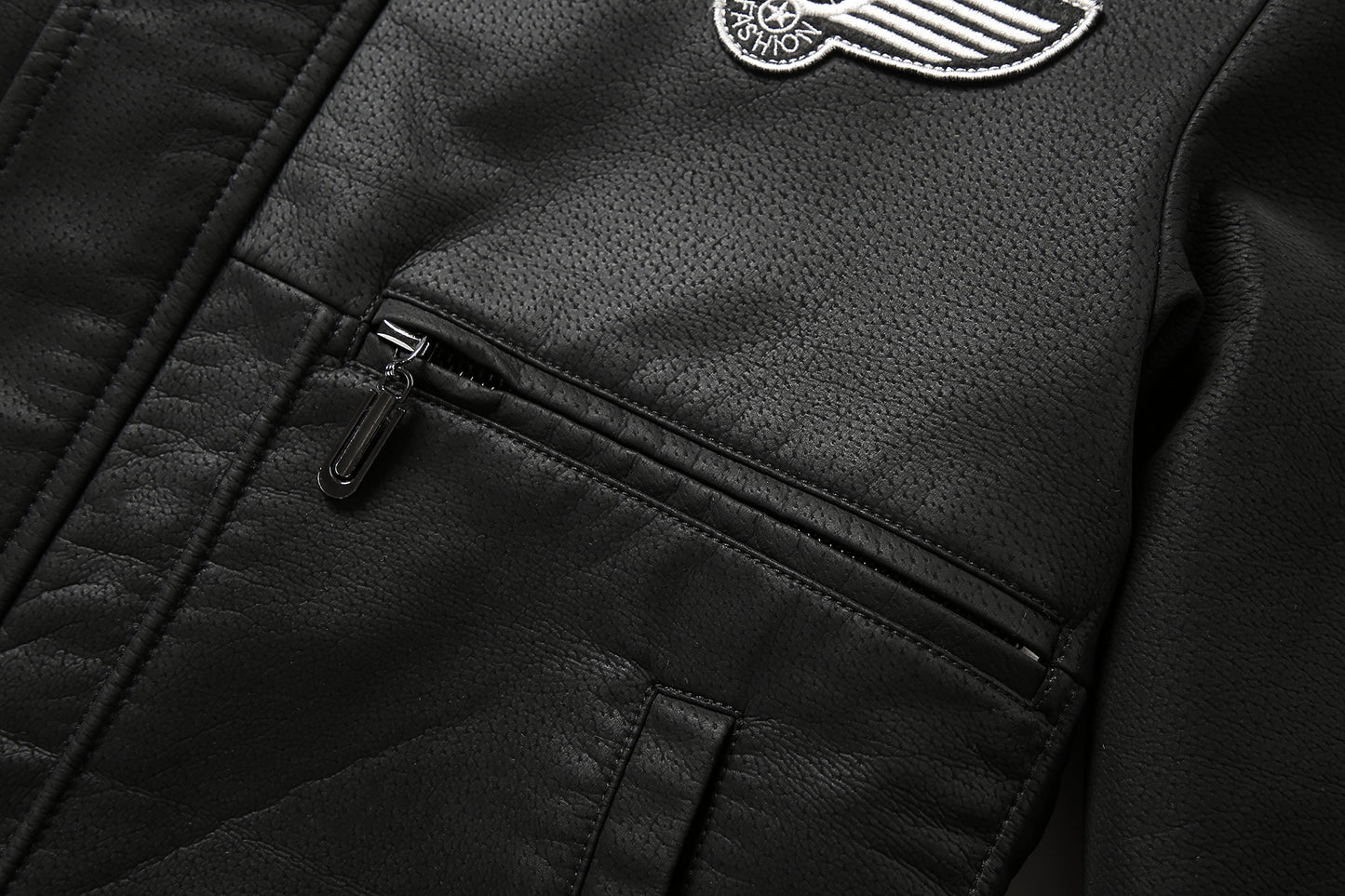 Men's Bomber Motorcycle Leather Jacket Vintage Fleece Faux Leather Jacket Gifts
