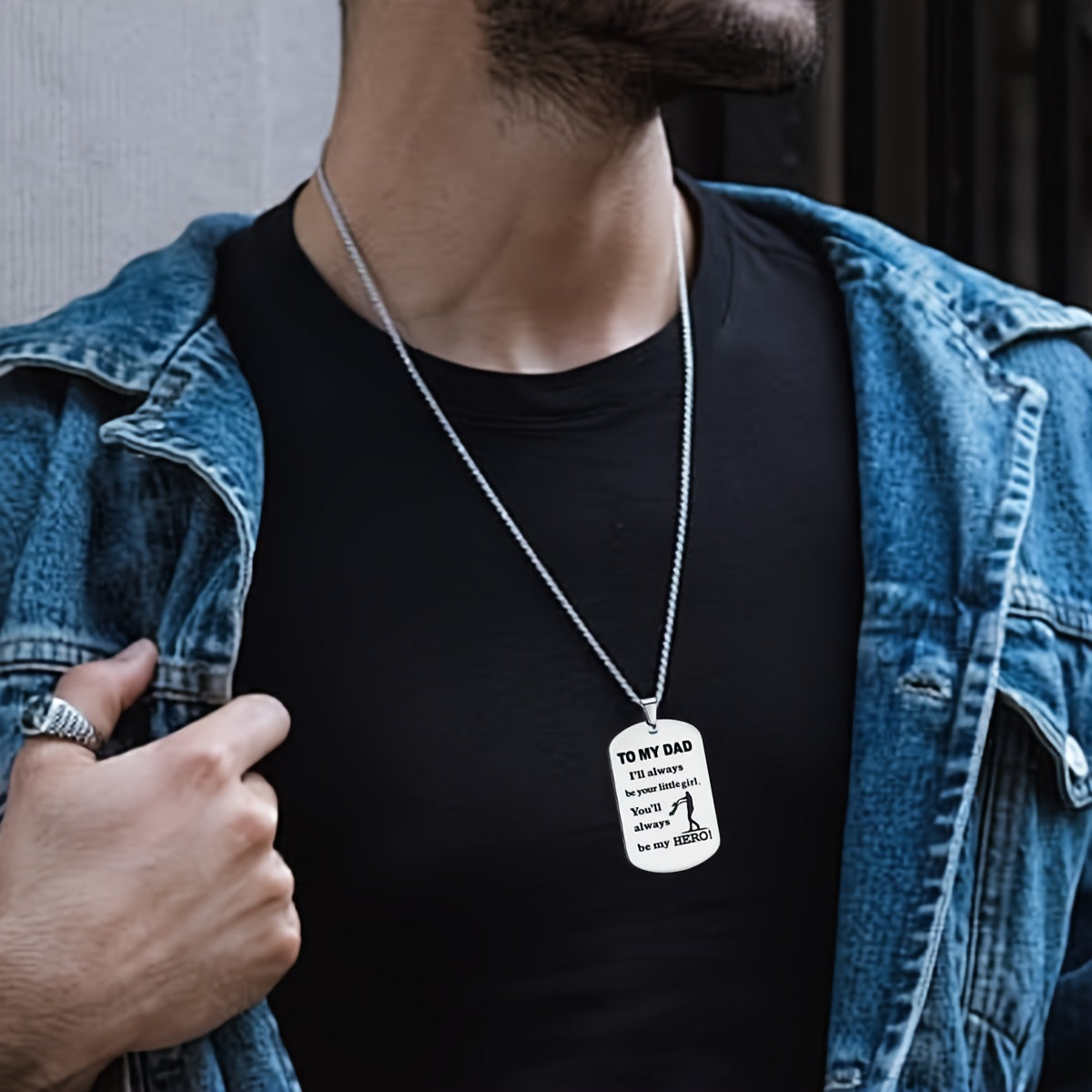 Dog Tag Gifts For Dad Father - Dad Gift Idea From Wife Daughter Son, Stainless Steel, Christmas Birthday Fathers Valentines Day Gift For Men Husband