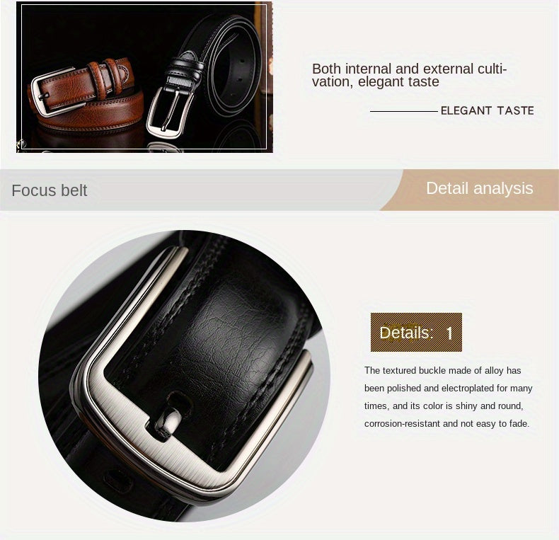 Genuine Leather Men's Belt Fashion Alloy Pin Buckle Belts Fashion Luxury Jeans Belts for Men Business Belt Female Belt