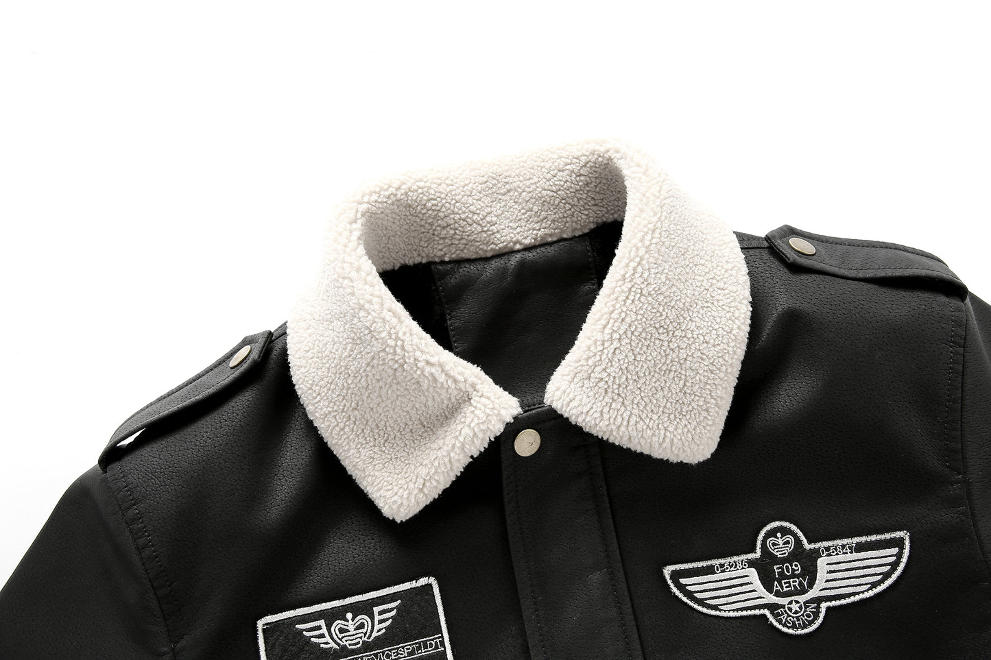 Men's Bomber Motorcycle Leather Jacket Vintage Fleece Faux Leather Jacket Gifts