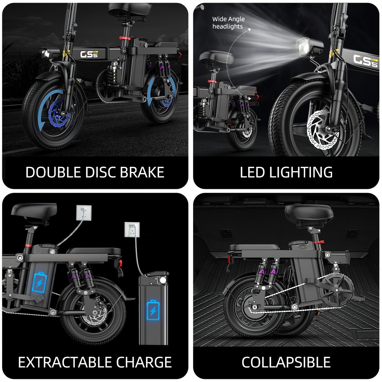 UPlee Ebikes For Adults, 500W Motor, 20MPH 30Miles Range Electric Bike For Adults, 48V 15AH Battery Mini Folding E Bike, 14" Tires, Lightweight Adult Electric Bicycles For City Commute, Travel Mobility Scooter