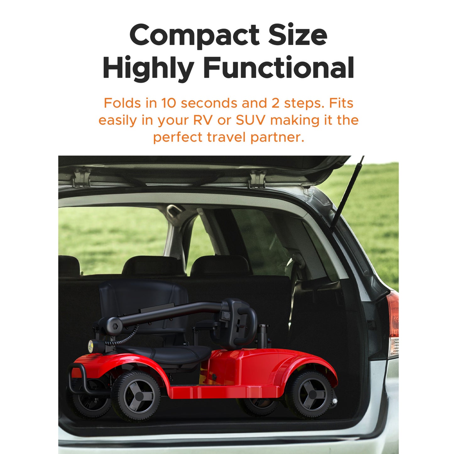 ENGWE Folding 4-Wheel Mobility Scooter, 250W 24V Motor, 15 Miles Long Range For Adults With Detachable Basket, Front Light, 265lbs Max Weight, Halloween Christmas Gifts