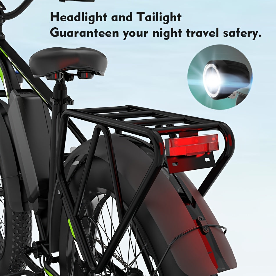 F26 Electric Bike for Adults 740W Electric Bicycle 48V 18AH (864WH) Removable Battery Electric Bike 26" Fat Tire Mountain 19mph 7 Speed Gears Dual Shock Absorber Electric Bike