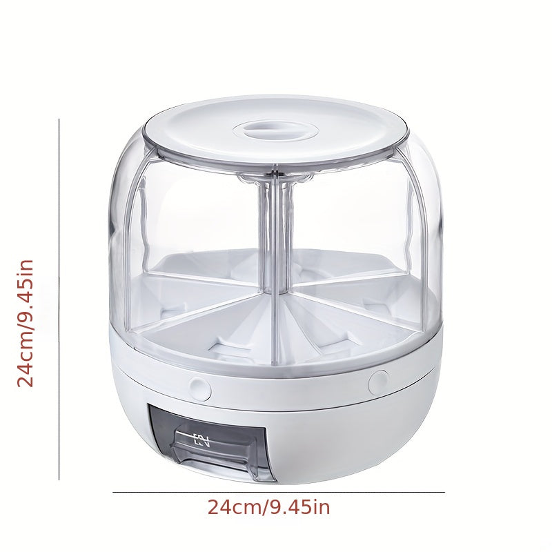 1PC Rotating Food Dispenser, Household 7.72 LB Rice Barrel, Cereal Jar, Divided Sealed Cans, Food-grade Rice Tank, Kitchen Supplies