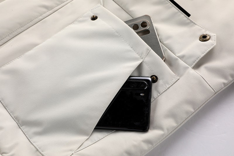New Fall/Winter, Men's Flap Pocket Padded Jacket, With Faux Fur Hoodie Coat