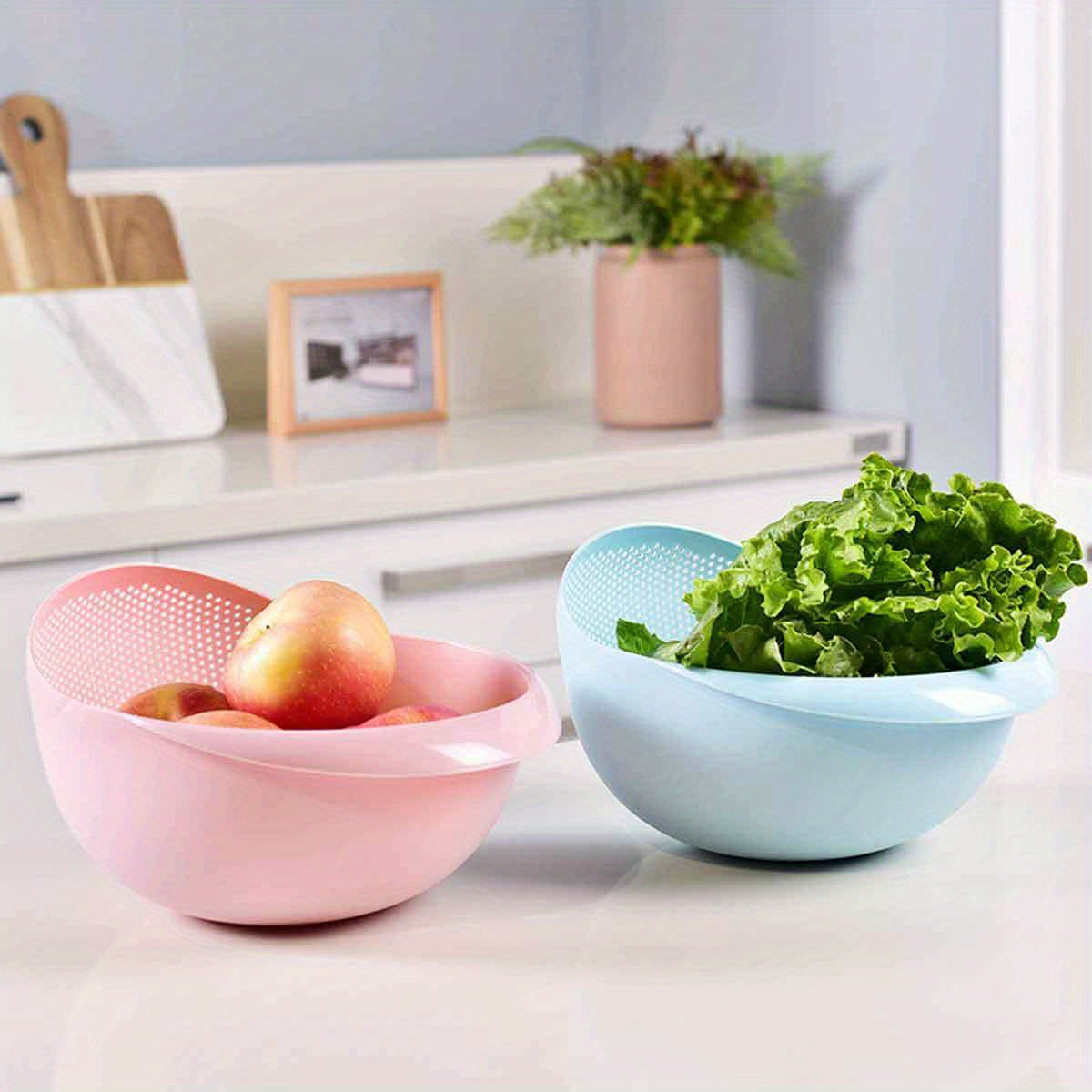 1pc/2pcs/3pcs Multi-Functional Kitchen Washing Basket Basin - Drain Water, Wash Rice, Perfect For Cleaning Vegetables And Fruits, And More With Convenient Features - Ideal For Various Uses And Users, Kitchen Accessories