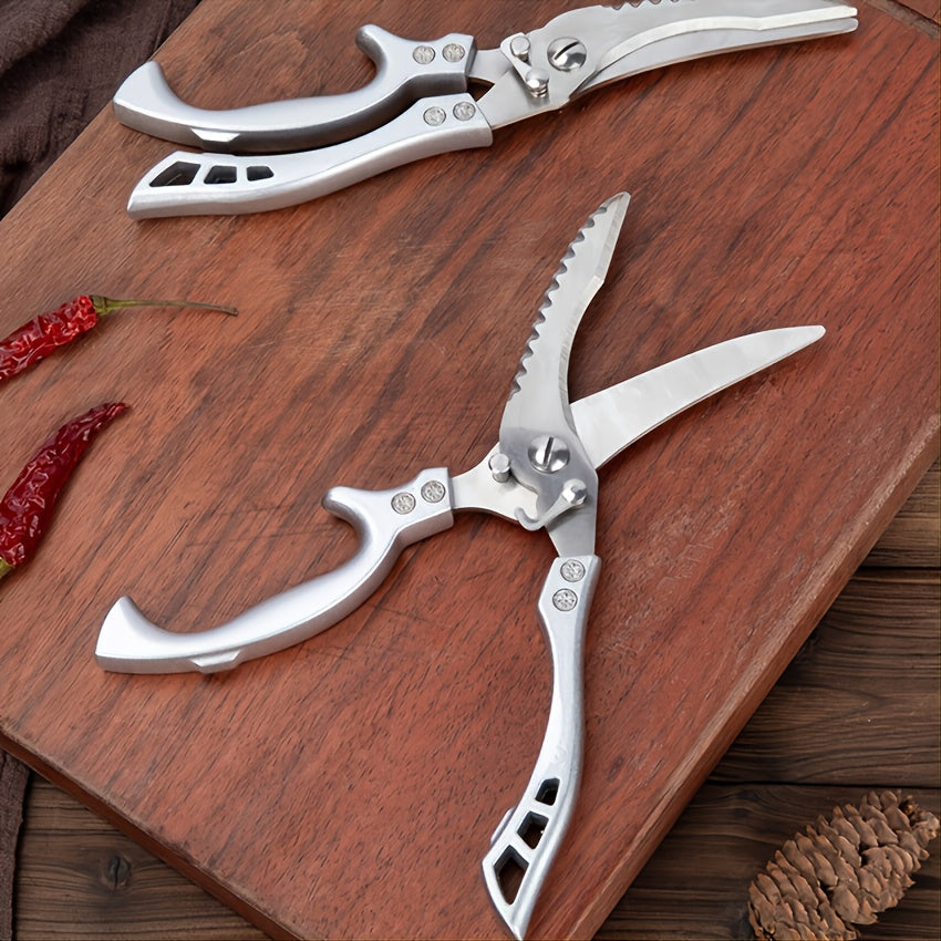 1pc Multi-Purpose Kitchen Shears - Sharp Stainless Steel Scissors for Meat, Vegetables, and Grilling - Essential Cooking Tool for RV and Home Kitchens