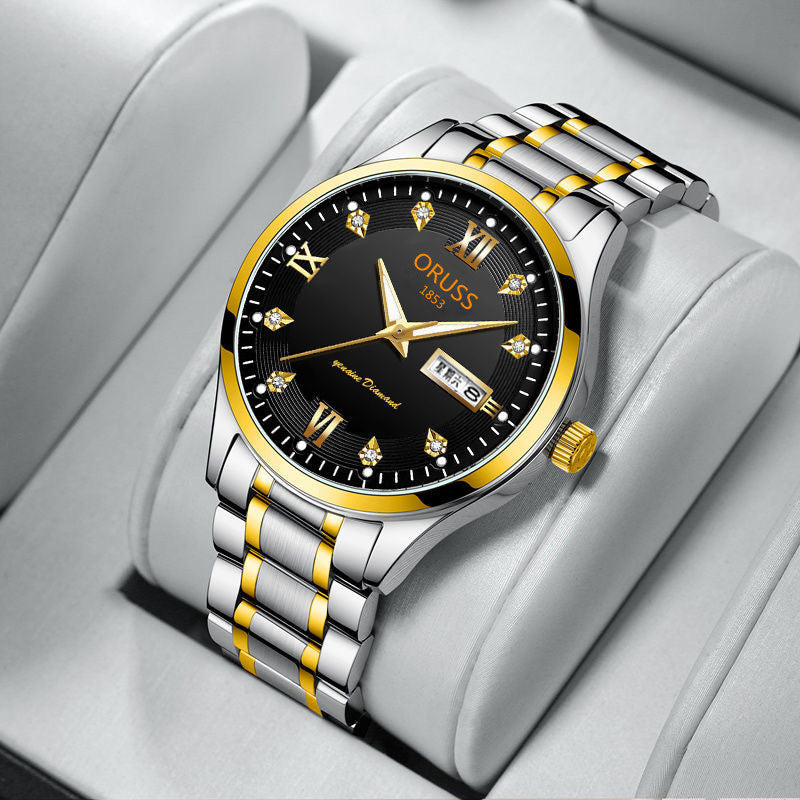 1pc Men's Round Waterproof Luminous Quartz Watch, Wristwatch, Ideal choice for Gifts