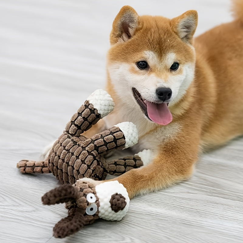 1pc Adorable Plush Animal Chew Toy - Durable & Soft for Exciting Pet Playtime - Perfect for Dogs & Cats!