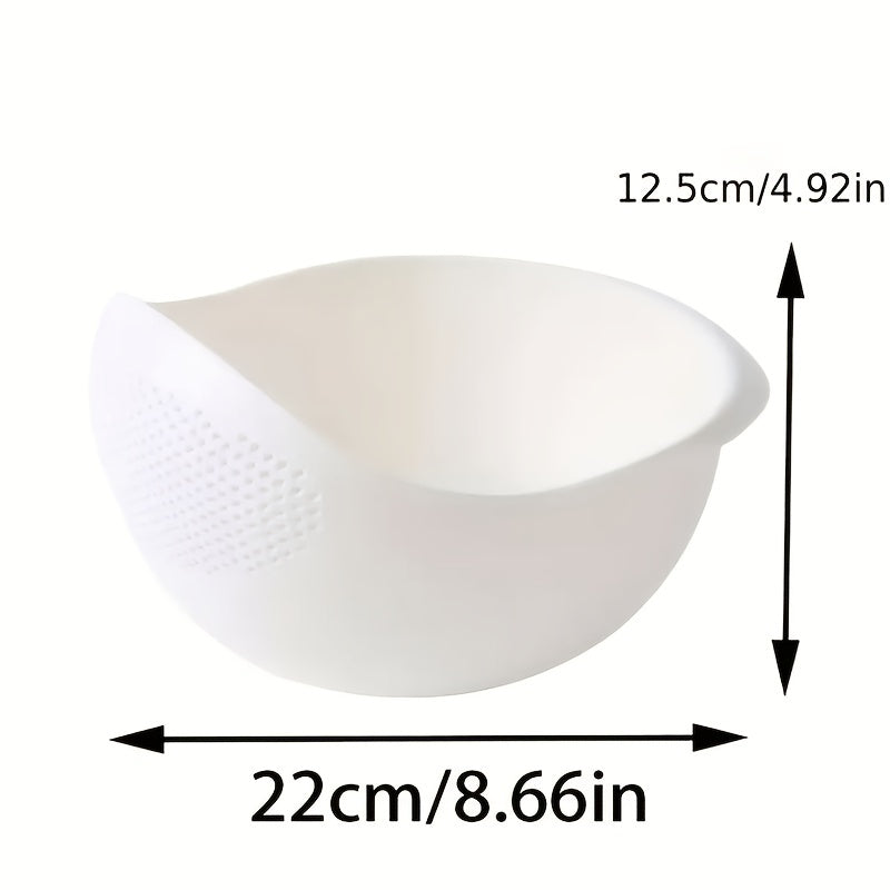 1pc Premium Plastic Rice & Vegetable Washing Basket - Durable Strainer for Beans, Peas & Pasta - Quick Drainage Kitchen Gadget, Perfect for Fruit Cleaning and Organization