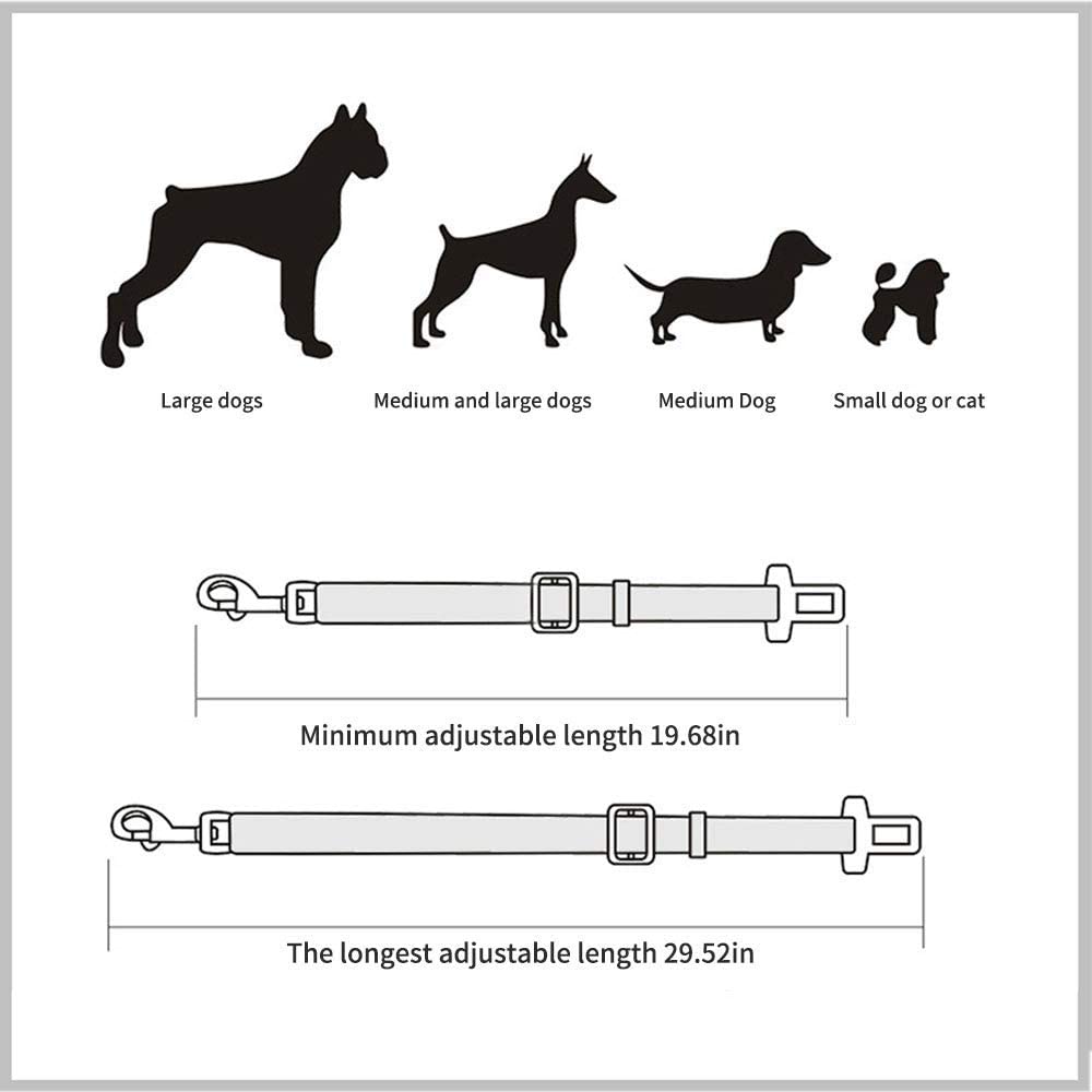 1pc Car Pet Dog Cat Adjustable Vehicle Safety Seatbelt Seat Belt Harness Lead