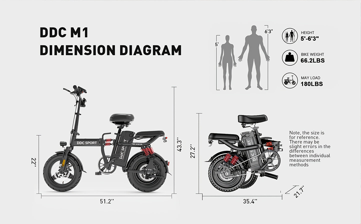 740W Peak Motor, 20 MPH Speed, 48V20Ah Lithium Battery, DDC M1 Electric Bike for Adults, Max Range 40 Miles, Cruise Control, 3-step Folding, 11 Shock, 14 Inch Tires, Commuting, Gifts for Youngster, School, Commuting, Weekend